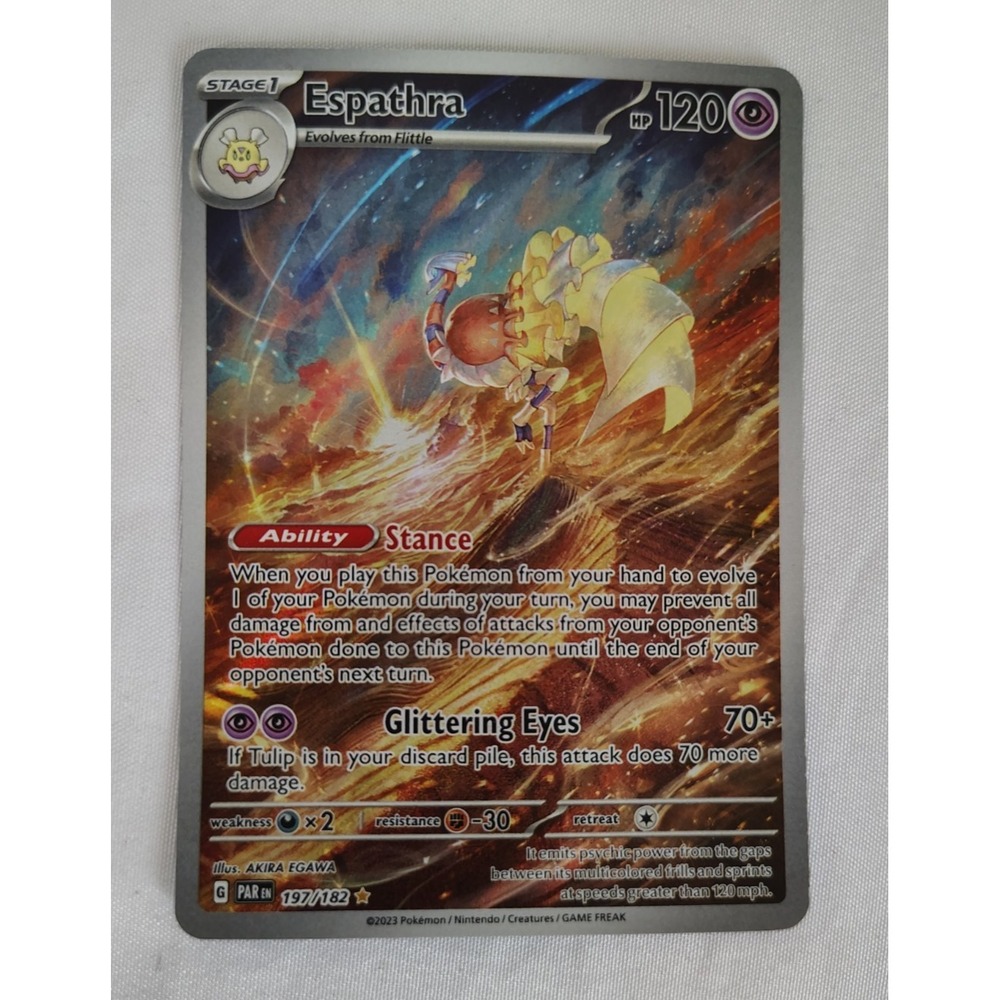 Pokemon TCG Espathra 197/182 Illustration Rare Holo SV04 Paradox Rift ENG
